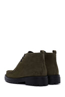 Men's Khaki Zippered Suede Leather Boots | Derimod Men's Khaki Zippered Suede Leather Boots | Derimod