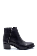 Women's Leather Zipper Detailed Heeled Boots | Derimod Women's Leather Zipper Detailed Heeled Boots | Derimod
