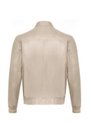 Suarez Men's Beige Mandarin Collar Suede Leather Jacket | Derimod Suarez Men's Beige Mandarin Collar Suede Leather Jacket | Derimod