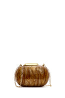 Women's Brown Long Chain Strap Mini Box Clutch Bag | Derimod Women's Brown Long Chain Strap Mini Box Clutch Bag | Derimod