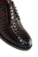 Erkek Kahverengi Bağcıklı Örgü Deri Klasik Ayakkabı | Derimod Erkek Kahverengi Bağcıklı Örgü Deri Klasik Ayakkabı | Derimod