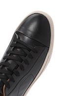 Erkek Siyah Bağcıklı Deri Sneaker | Derimod Erkek Siyah Bağcıklı Deri Sneaker | Derimod
