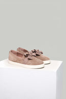 Beige Women's Leather Shoes with Bow | Derimod Beige Women's Leather Shoes with Bow | Derimod