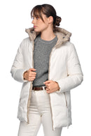 Geox Women's White Spherica Hooded Coat | Derimod Geox Women's White Spherica Hooded Coat | Derimod