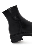 Woman Black Zip Closure Thick-Soled Leather Casual Boots | Derimod Woman Black Zip Closure Thick-Soled Leather Casual Boots | Derimod