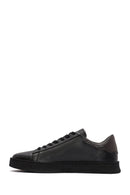 Erkek Siyah Bağcıklı Deri Sneaker | Derimod Erkek Siyah Bağcıklı Deri Sneaker | Derimod