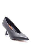 Kadın Deri Topuk Detaylı Stiletto | Derimod Kadın Deri Topuk Detaylı Stiletto | Derimod