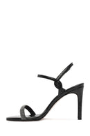 Women's Black Ankle Buckle Stone High Thin Heel Sandals | Derimod Women's Black Ankle Buckle Stone High Thin Heel Sandals | Derimod