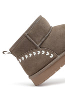 Woman Mink Fur Suede Teddy Boots | Derimod Woman Mink Fur Suede Teddy Boots | Derimod