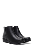 Women's Black Leather Wedge Heel Boots | Derimod Women's Black Leather Wedge Heel Boots | Derimod