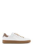 Men's White Lace-up Leather Sneaker | Derimod Men's White Lace-up Leather Sneaker | Derimod