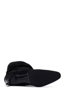 Woman Black Thin High-Heeled Suede Boots | Derimod Woman Black Thin High-Heeled Suede Boots | Derimod