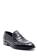 Erkek Kroko Detaylı Deri Loafer | Derimod Erkek Kroko Detaylı Deri Loafer | Derimod
