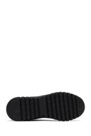 Kadın Siyah Bağcıklı Kalın Tabanlı Deri Sneaker | Derimod Kadın Siyah Bağcıklı Kalın Tabanlı Deri Sneaker | Derimod