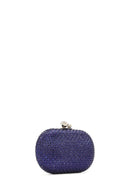 Women's Blue Stone Long Chain Strap Evening Mini Box Bag | Derimod Women's Blue Stone Long Chain Strap Evening Mini Box Bag | Derimod