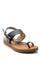 Women's Snakeskin Detailed Sandals | Derimod Women's Snakeskin Detailed Sandals | Derimod