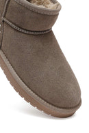 Woman Mink Fur Suede Teddy Boots | Derimod Woman Mink Fur Suede Teddy Boots | Derimod