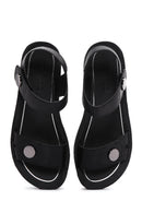 Women's Black Ankle Strap Thick Soled Sandals | Derimod Women's Black Ankle Strap Thick Soled Sandals | Derimod