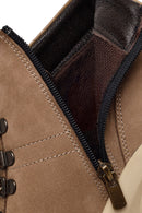 Male Mink Zip Closure Thick-Soled Nubuck Leather Boots | Derimod Male Mink Zip Closure Thick-Soled Nubuck Leather Boots | Derimod
