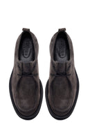 Male Gray Lace-Up Thick-Soled Suede Casual Shoes | Derimod Male Gray Lace-Up Thick-Soled Suede Casual Shoes | Derimod