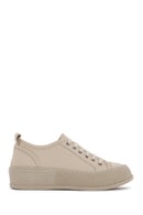 Women's Beige Leather Thick Soled Sneaker | Derimod Women's Beige Leather Thick Soled Sneaker | Derimod