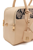 Woman Cream Long Strap Printed Shoulder Bag | Derimod Woman Cream Long Strap Printed Shoulder Bag | Derimod
