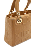 Women's Beige Long Strap Printed Mini Shoulder Bag | Derimod Women's Beige Long Strap Printed Mini Shoulder Bag | Derimod