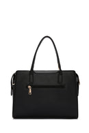 Woman Black Long-Strap Croc-Embossed Shoulder Bag | Derimod Woman Black Long-Strap Croc-Embossed Shoulder Bag | Derimod