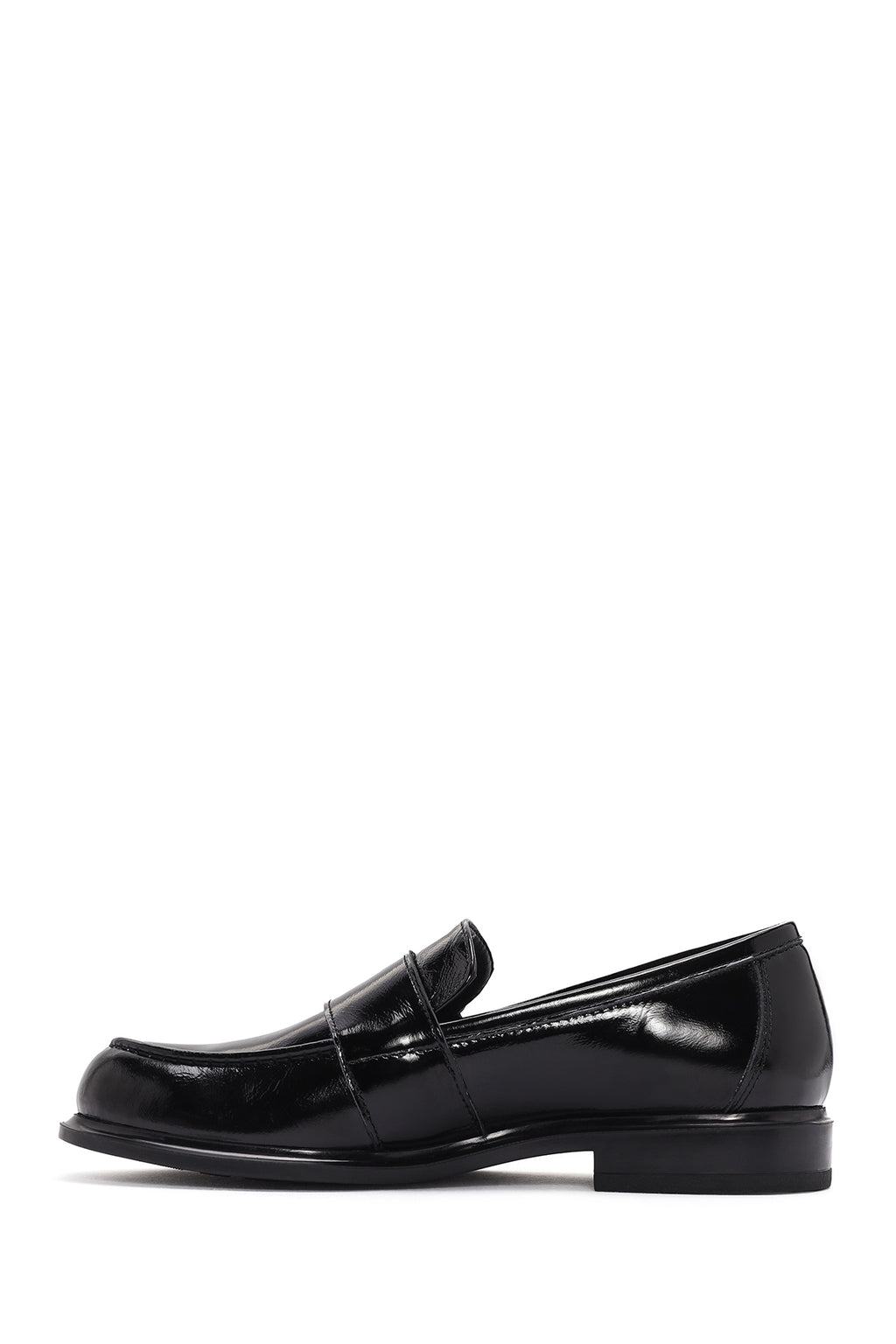 Kadın Siyah Rugan Deri Maskülen Loafer