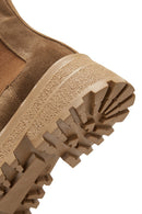 Women's Tan Suede Leather Chelsea Boots | Derimod Women's Tan Suede Leather Chelsea Boots | Derimod