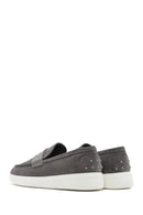 Erkek Gri Kalın Tabanlı Süet Deri Casual Loafer | Derimod Erkek Gri Kalın Tabanlı Süet Deri Casual Loafer | Derimod
