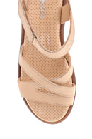 Women's Beige Leather Sandals | Derimod Women's Beige Leather Sandals | Derimod