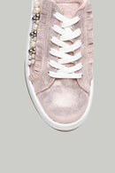 Pembe-Altın Yüksek Tabanlı Kadın Deri Sneaker | Derimod Pembe-Altın Yüksek Tabanlı Kadın Deri Sneaker | Derimod