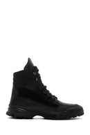 Men's Black Leather Outdoor Boots | Derimod Men's Black Leather Outdoor Boots | Derimod