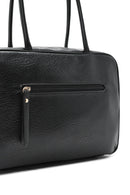 Kadın Siyah Uzun Askılı Desenli Kol Çantası | Derimod Kadın Siyah Uzun Askılı Desenli Kol Çantası | Derimod