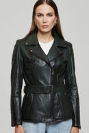 Mayfair Kadın Siyah Deri Ceket | Derimod Mayfair Kadın Siyah Deri Ceket | Derimod