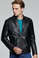 Ford Men's Black Leather Jacket | Derimod Ford Men's Black Leather Jacket | Derimod