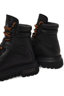 Harley Davidson Woman Black Angelhard Lace-Up Leather Combat Boots | Derimod Harley Davidson Woman Black Angelhard Lace-Up Leather Combat Boots | Derimod