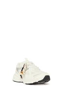 Woman White Lace-Up Thick-Soled Charm Sneaker | Derimod Woman White Lace-Up Thick-Soled Charm Sneaker | Derimod