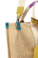 Women's Beige Long Strap Straw Shoulder Bag | Derimod Women's Beige Long Strap Straw Shoulder Bag | Derimod