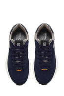 Derimod Studio Men's Navy Blue Lace-Up Thick-Soled Sneaker | Derimod Derimod Studio Men's Navy Blue Lace-Up Thick-Soled Sneaker | Derimod