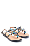 Kadın Casual Taş Detaylı Sandalet | Derimod Kadın Casual Taş Detaylı Sandalet | Derimod