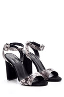 Women's Snakeskin Patterned Heeled Shoes | Derimod Women's Snakeskin Patterned Heeled Shoes | Derimod