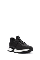Erkek Siyah Bağcıklı Deri Sneaker | Derimod Erkek Siyah Bağcıklı Deri Sneaker | Derimod
