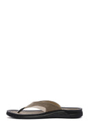 Men's Mink Flip Flop Nubuck Leather Slippers | Derimod Men's Mink Flip Flop Nubuck Leather Slippers | Derimod