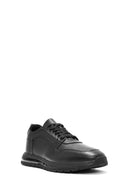 Erkek Siyah Bağcıklı Deri Casual Sneaker | Derimod Erkek Siyah Bağcıklı Deri Casual Sneaker | Derimod