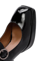 Women's Black Buckled High Thick Heel Leather Mary Jane Shoes | Derimod Women's Black Buckled High Thick Heel Leather Mary Jane Shoes | Derimod