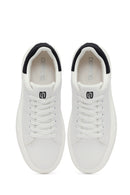 Male White Lace-Up Chunky Sneaker | Derimod Male White Lace-Up Chunky Sneaker | Derimod