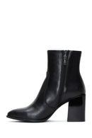 Women's Black Leather Heeled Classic Boots | Derimod Women's Black Leather Heeled Classic Boots | Derimod