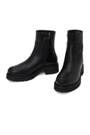 Woman Black Zip Closure Thick-Soled Leather Boots | Derimod Woman Black Zip Closure Thick-Soled Leather Boots | Derimod